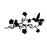 2Pcs Metal Birds Wall Art Decor Leaves and Flowers Branch Sculpture for Home Garden - Black - 2