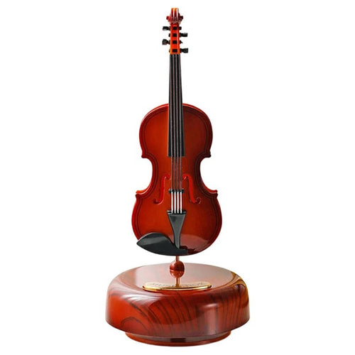 Classical Music Box Rotating Musical Instrument Decoration Vintage Mechanical Model Display for Home Office - Violin - 1