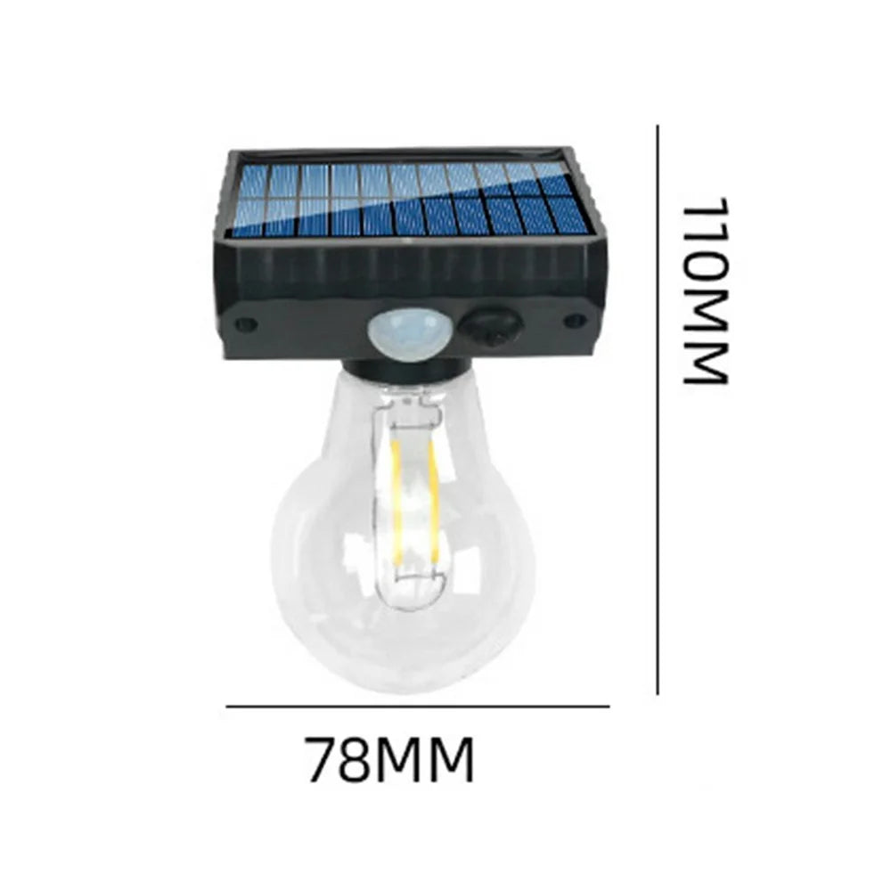 Single Solar Tungsten Filament Bulb Light Outdoor Motion Sensor Wall Light Solar Powered LED Lamp - 6