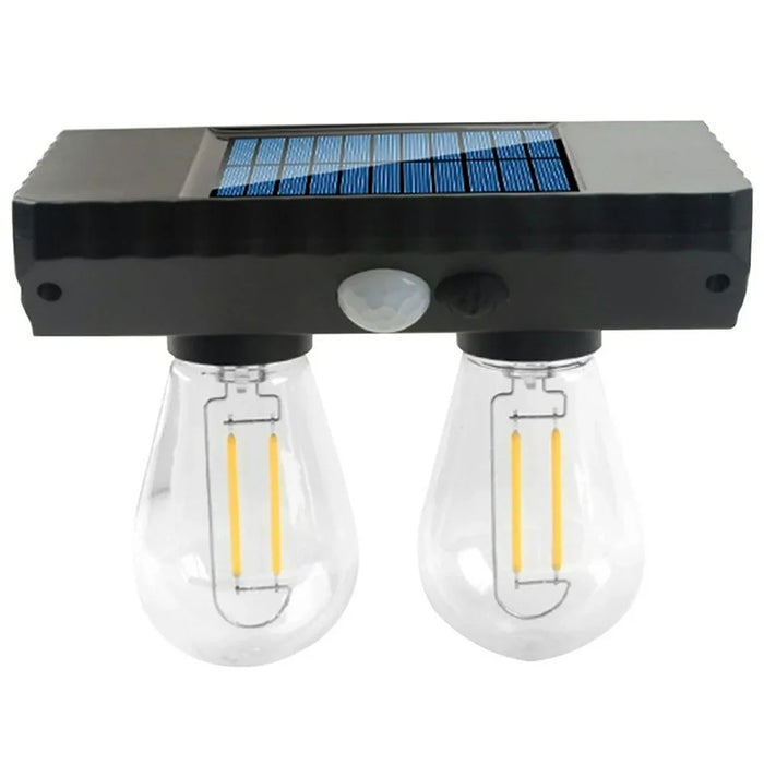 Dual Solar Tungsten Filament Bulb Light Outdoor Motion Sensor Wall Light Solar Powered LED Lamp - 1