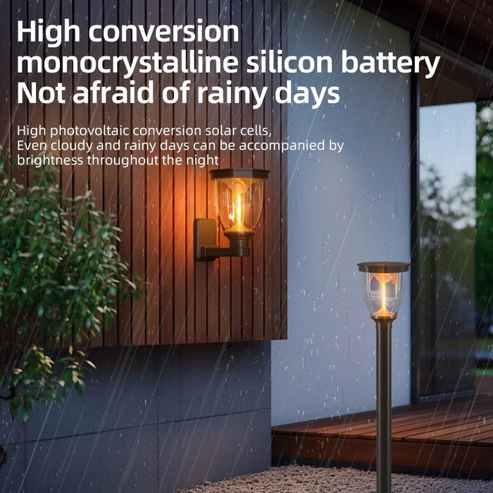 Wall Mounted Flaming Mountain Effect Solar Light Waterproof COB Landscape Lamp for Garden  /  Patio  /  Pathway - 2