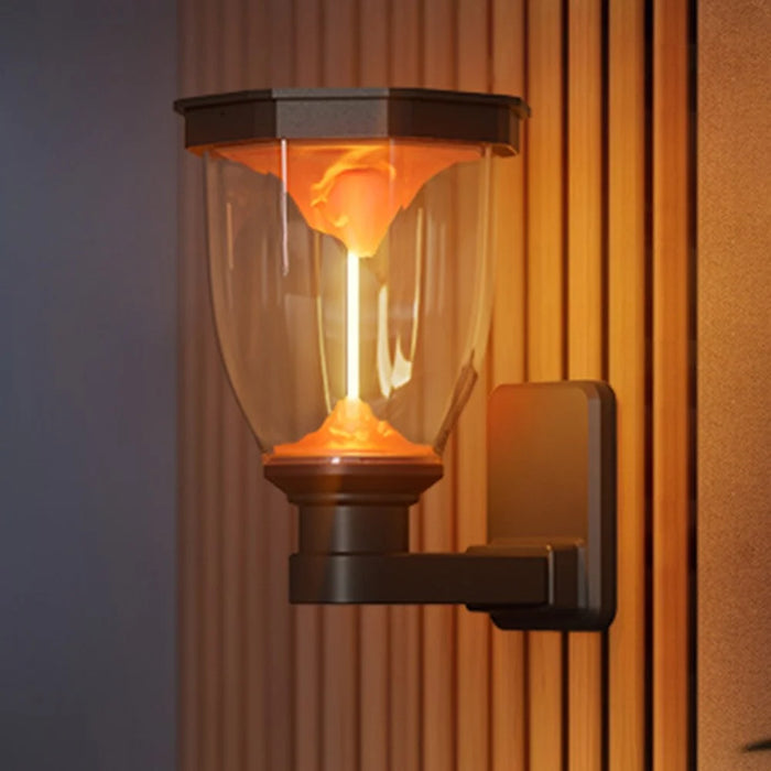 Wall Mounted Flaming Mountain Effect Solar Light Waterproof COB Landscape Lamp for Garden  /  Patio  /  Pathway - 3