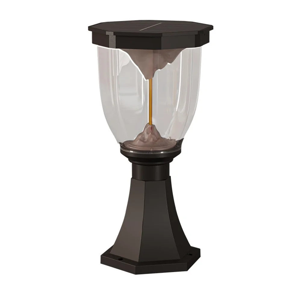 COB Pillar Lamp with Trophy Base Flaming Mountain Effect Solar Post Light for Garden  /  Patio  /  Pathway - 1