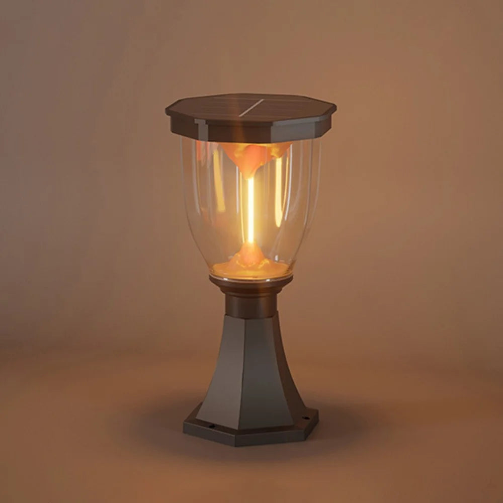 COB Pillar Lamp with Trophy Base Flaming Mountain Effect Solar Post Light for Garden  /  Patio  /  Pathway - 5