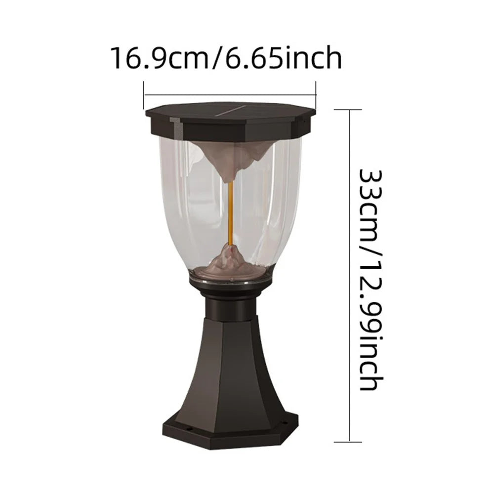 COB Pillar Lamp with Trophy Base Flaming Mountain Effect Solar Post Light for Garden  /  Patio  /  Pathway - 6
