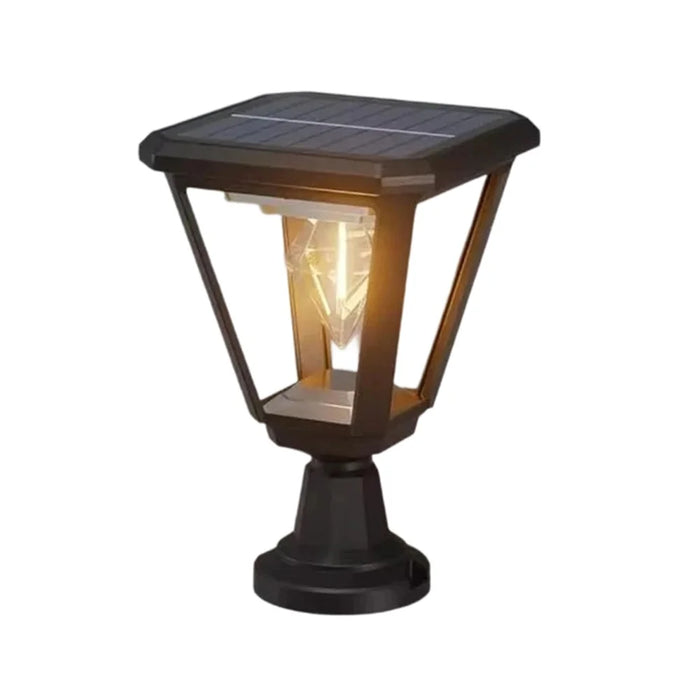 Solar Garden Light 30W 2700K Warm White COB Villa Outdoor Post Landscape Lamp with Base - 1