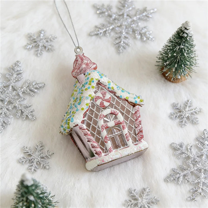 Glitter Gingerbread House Ornament Christmas Hanging Pendant Xmas Tree Decoration - 5