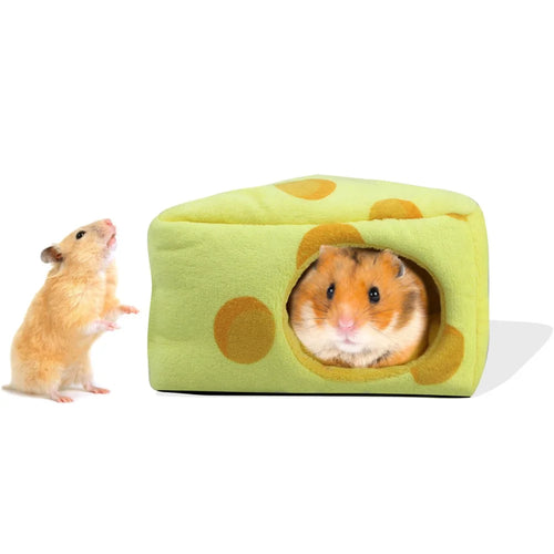 TG-PB081 Winter Warm Hamster Bed Cheese Shaped Pet Sleeping Nest Pet Gift for Small Furry Animal - 1