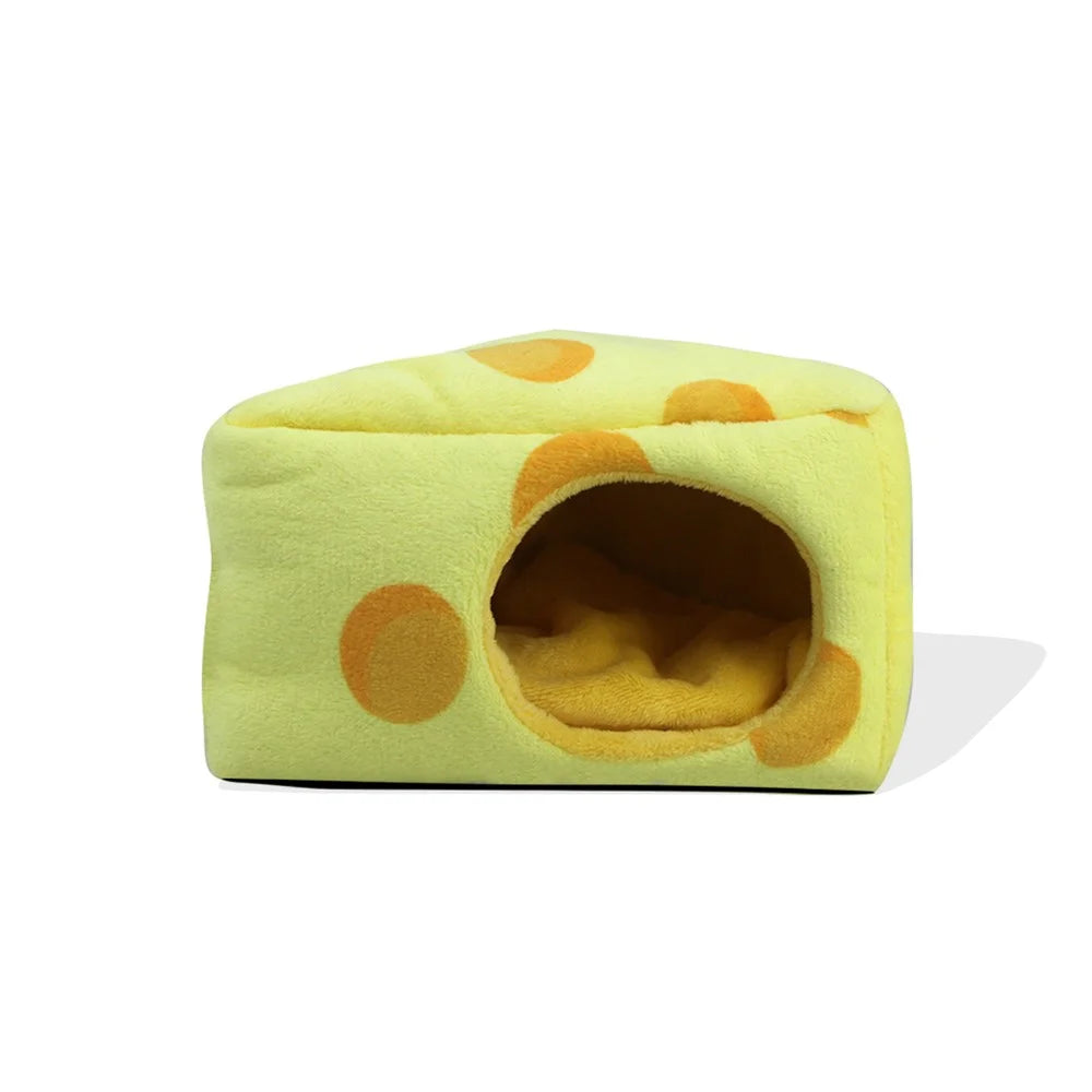 TG-PB081 Winter Warm Hamster Bed Cheese Shaped Pet Sleeping Nest Pet Gift for Small Furry Animal - 2