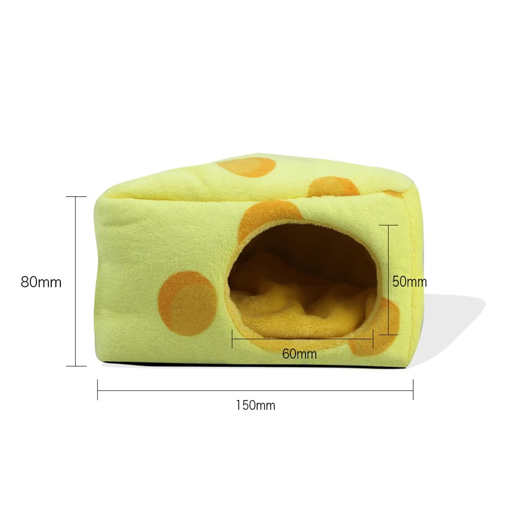 TG-PB081 Winter Warm Hamster Bed Cheese Shaped Pet Sleeping Nest Pet Gift for Small Furry Animal - 6