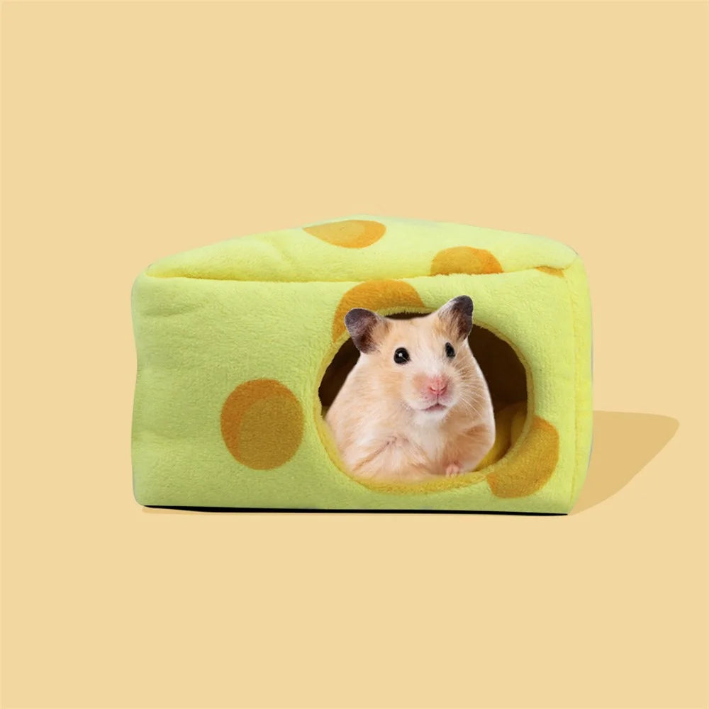 TG-PB081 Winter Warm Hamster Bed Cheese Shaped Pet Sleeping Nest Pet Gift for Small Furry Animal - 7