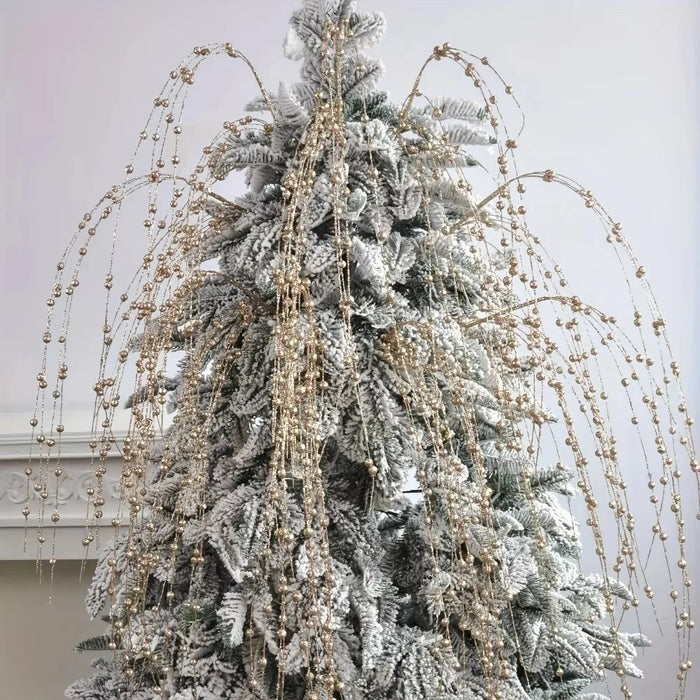 6Pcs 97cm Christmas Willow Decoration Foam Glitter Berry Branch Wedding Party Props - Silver - 2