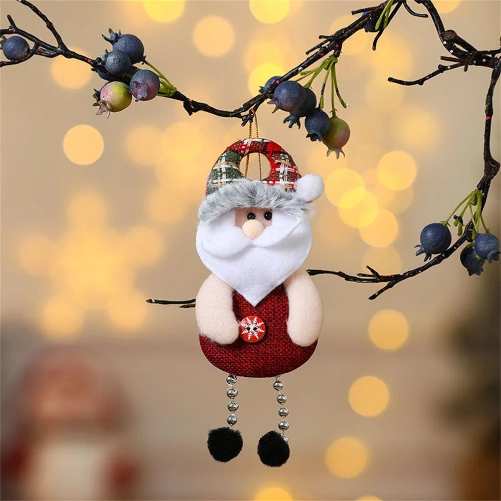 Santa Claus / Snowman / Elk / Bear Hanging Decoration with Dangling Legs Christmas Tree Ornament Holiday Decor - Santa Claus - 1
