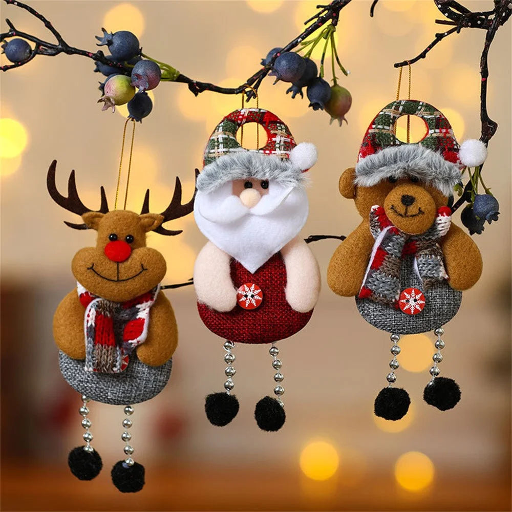 Santa Claus / Snowman / Elk / Bear Hanging Decoration with Dangling Legs Christmas Tree Ornament Holiday Decor - Santa Claus - 2