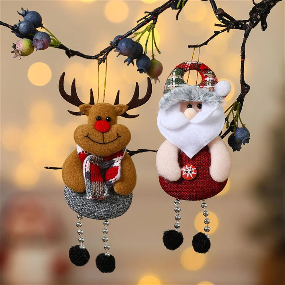 Santa Claus / Snowman / Elk / Bear Hanging Decoration with Dangling Legs Christmas Tree Ornament Holiday Decor - Santa Claus - 3
