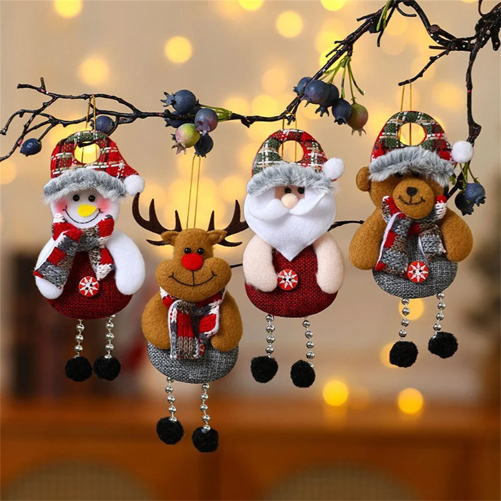 Santa Claus / Snowman / Elk / Bear Hanging Decoration with Dangling Legs Christmas Tree Ornament Holiday Decor - Santa Claus - 4