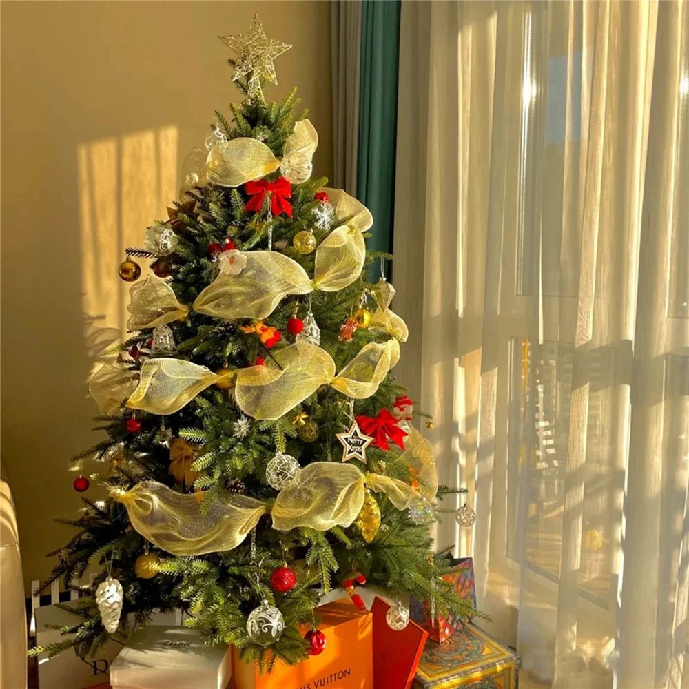 10 Yards DIY Christmas Glitter Mesh Ribbon Reusable PP Netting Roll Xmas Tree Decoration - B50S01 - 6