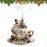 2D Acrylic Christmas Snowman Ornament Teacup Design Christmas Tree Hanging Decoration - 2