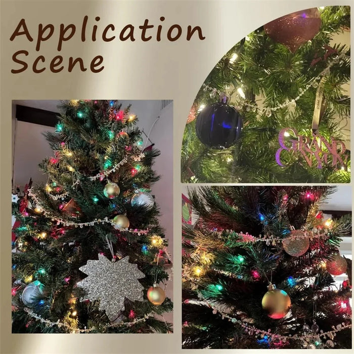 5 Yards Crystal Clear Beads Garland Plastic Beaded String Christmas Tree Decoration Hanging Ornament - 5