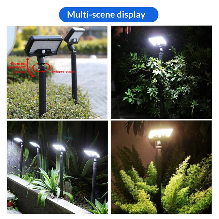CCP0111 Motion Sensor Solar Path Light IP65 Waterproof 92-LED Garden Lawn Lamp for Outdoor Yard - White Light - 3