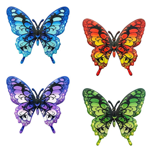4Pcs Iron Butterfly Metal Wall Art Outdoor Garden Home Patio Decoration - Mixture - 1