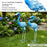 Metal Flamingo Statue Garden Bird Sculpture Lawn Decoration Ornament for Outdoor Yard - Blue / Head Down - 4
