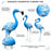Metal Flamingo Statue Garden Bird Sculpture Lawn Decoration Ornament for Outdoor Yard - Blue / Head Down - 5