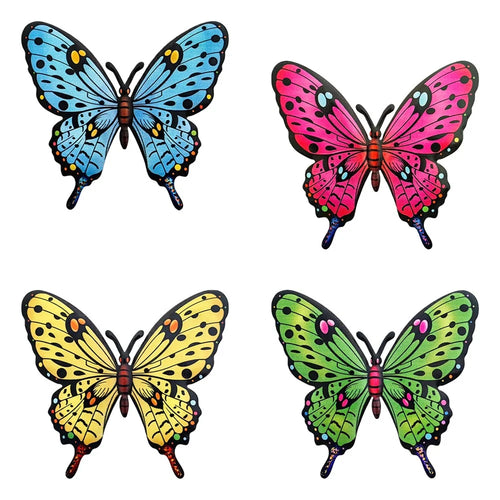 4Pcs Metal Butterfly Wall Decor Iron Art Garden Patio Outdoor Indoor Decoration - Mixture - 1