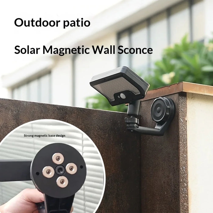 CCP0144 92-LED Motion Sensor Magnetic Wall Light IP65 Waterproof Outdoor Garden Solar Lamp - White Light - 2