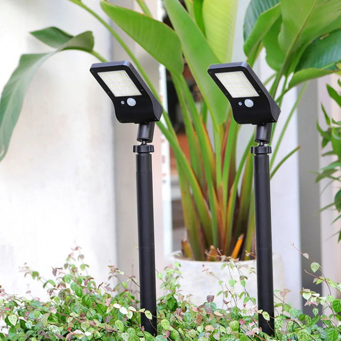 P10 Solar Powered Adjustable LED Garden Light Motion Sensor Outdoor Waterproof Lawn Lamp - White Light - 7