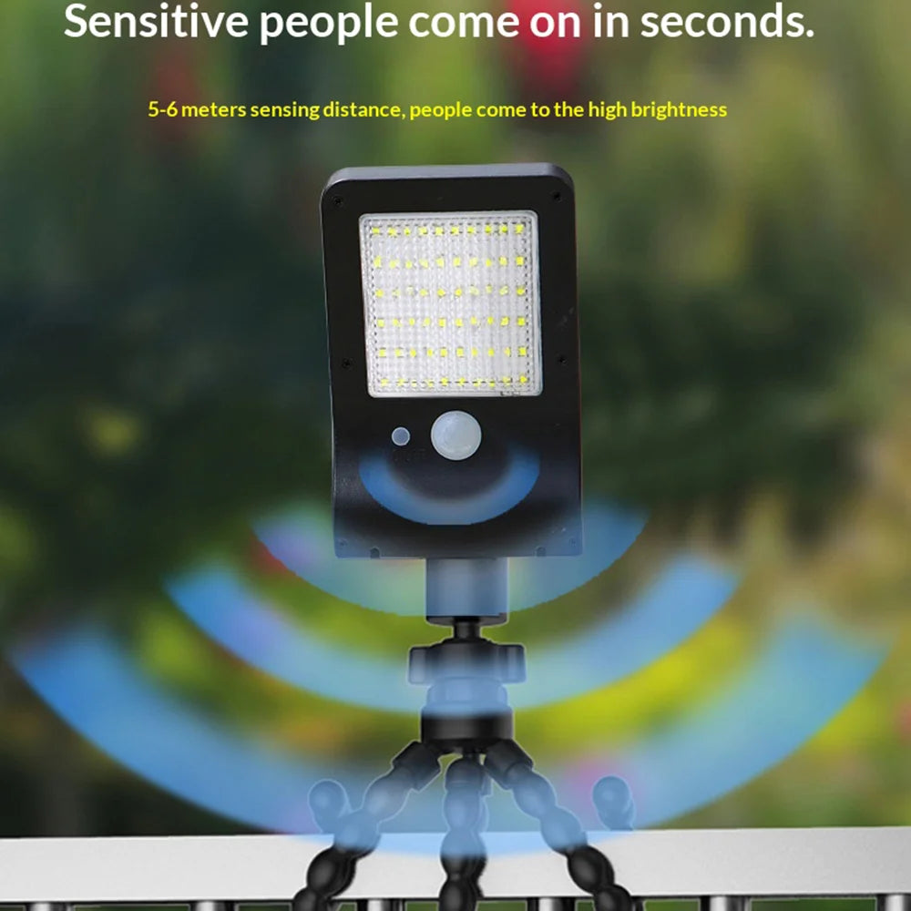 Outdoor Solar Powered Octopus Light IP44 Waterproof 60-LED Motion Sensor Garden Wall Light - White Light - 4