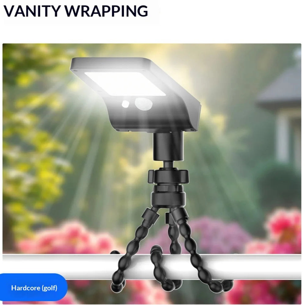 Outdoor Solar Powered Octopus Light IP44 Waterproof 60-LED Motion Sensor Garden Wall Light - White Light - 7