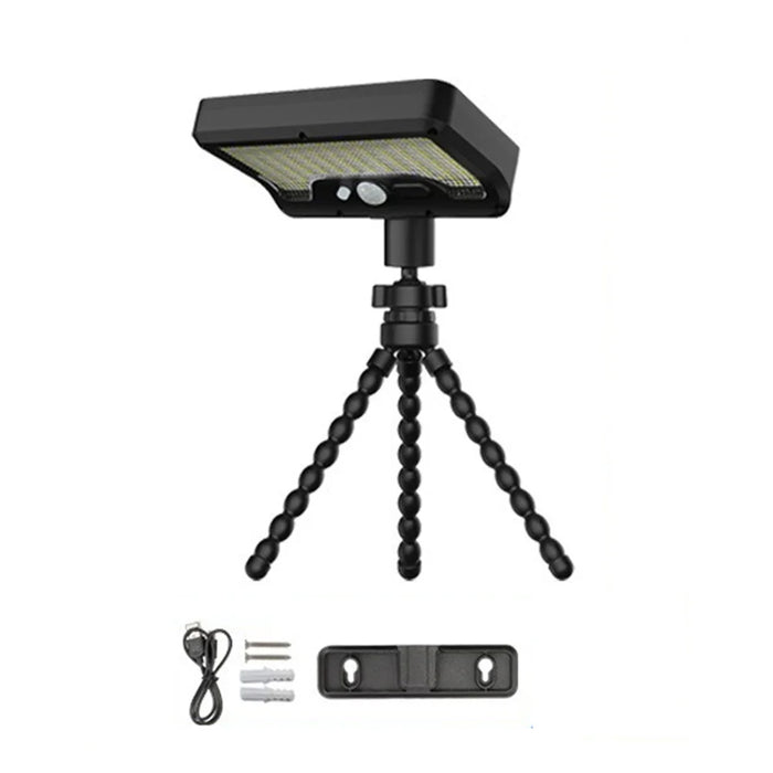 Waterproof 92-LED Solar Garden Light Outdoor Motion Sensor Path Wall Light with Flexible Octopus Mount - White Light/Black - 1