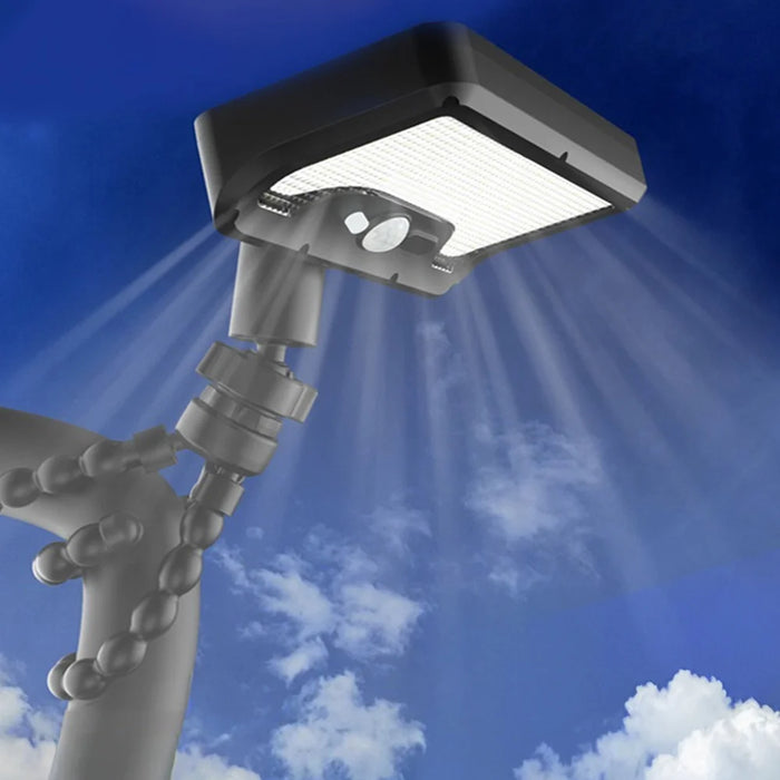 Waterproof 92-LED Solar Garden Light Outdoor Motion Sensor Path Wall Light with Flexible Octopus Mount - White Light/Black - 2