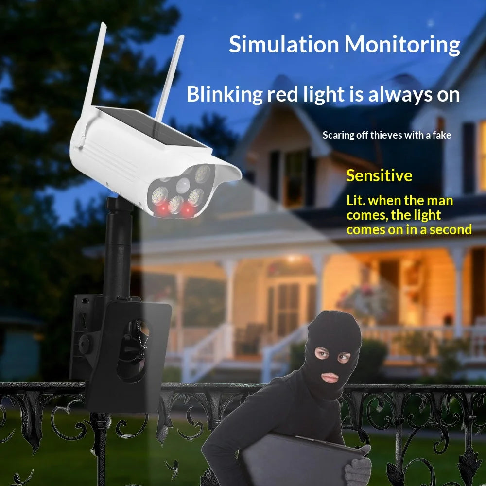 P43 Simulated Security Camera Clip-on Solar Light IP44 Waterproof Outdoor Garden LED Motion Sensor Lamp - 4
