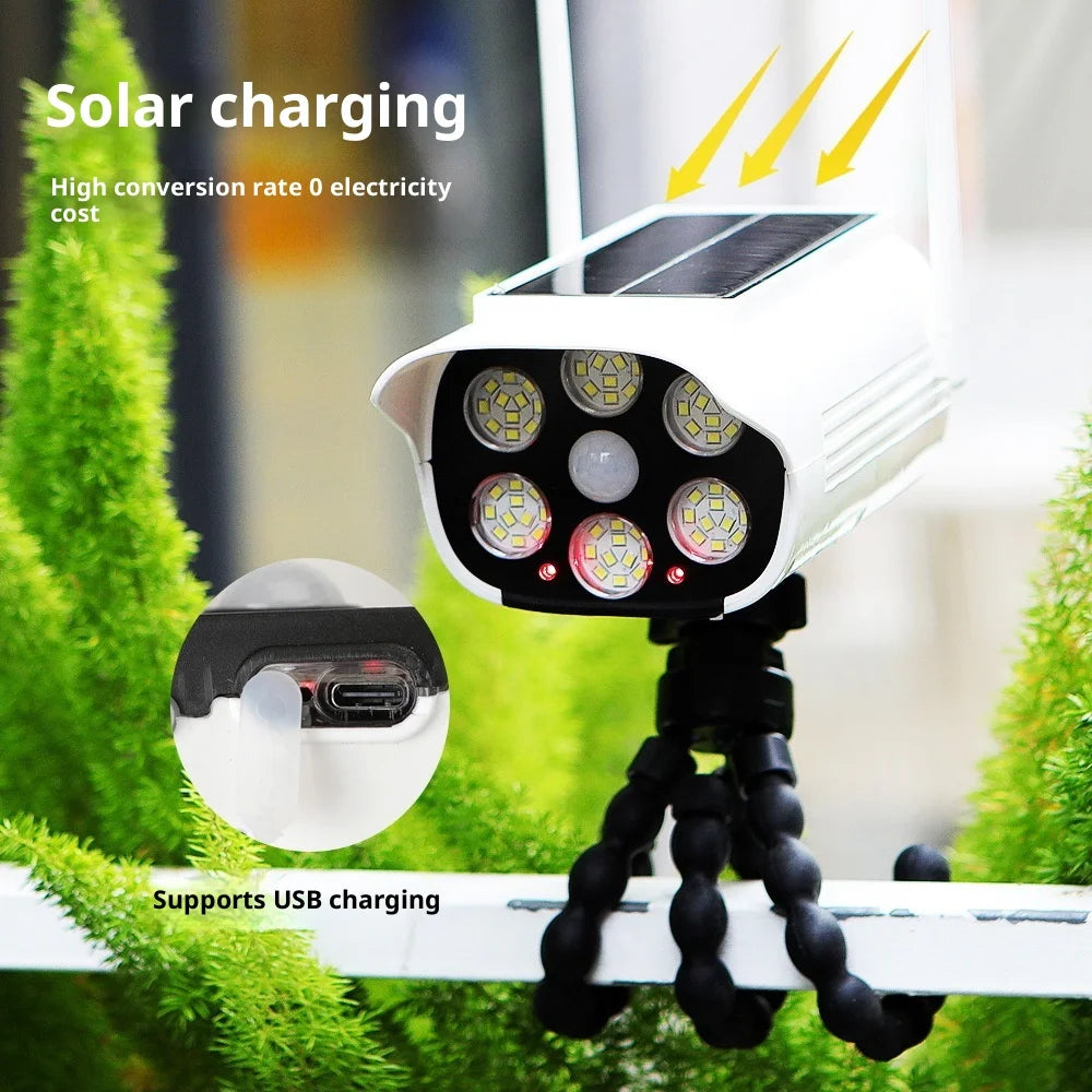 Simulated Security Camera Solar Light with Flexible Octopus Mount Outdoor Motion Sensor LED Street Lamp for Yard - 2