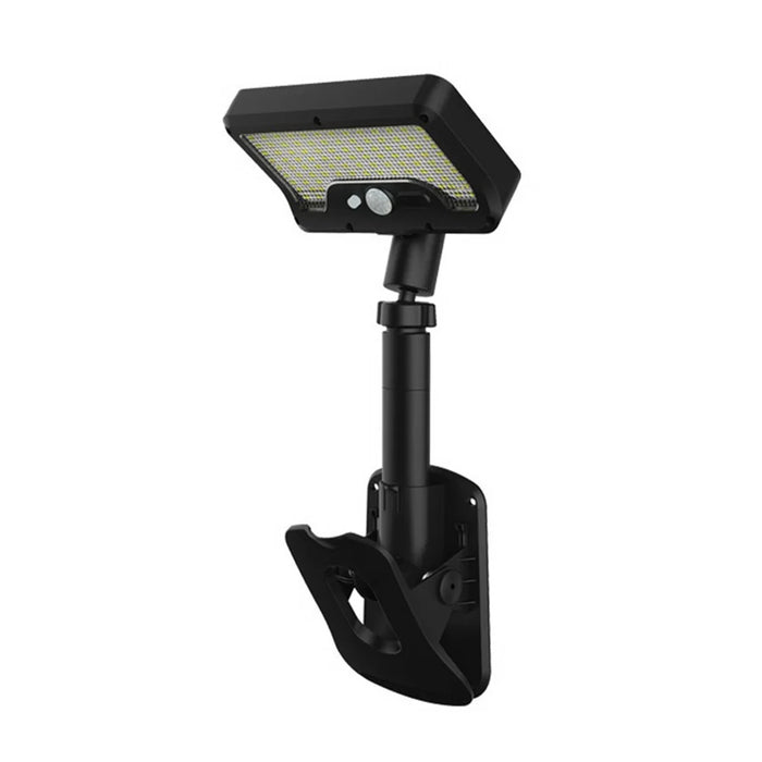 Solar Powered Garden Light IP65 Waterproof 92-LED PIR Motion Sensor Clip-on Outdoor Yard Lamp - Black/White Light - 1