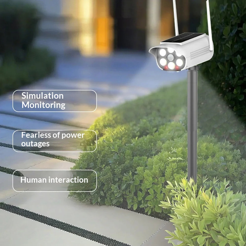 P45 Fake Security Camera Solar Powered Light Motion Sensor IP65 Waterproof Outdoor Garden LED Lamp - 2