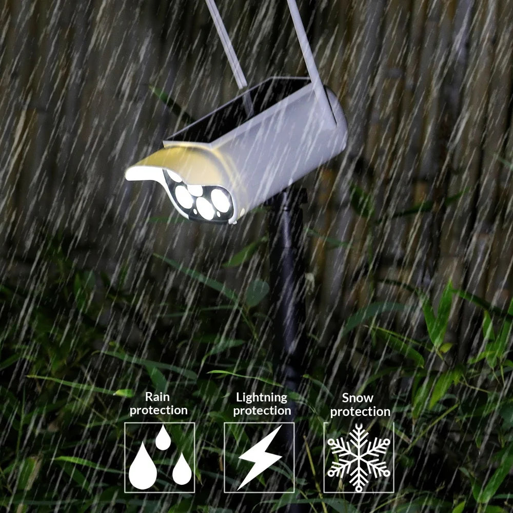 P45 Fake Security Camera Solar Powered Light Motion Sensor IP65 Waterproof Outdoor Garden LED Lamp - 4