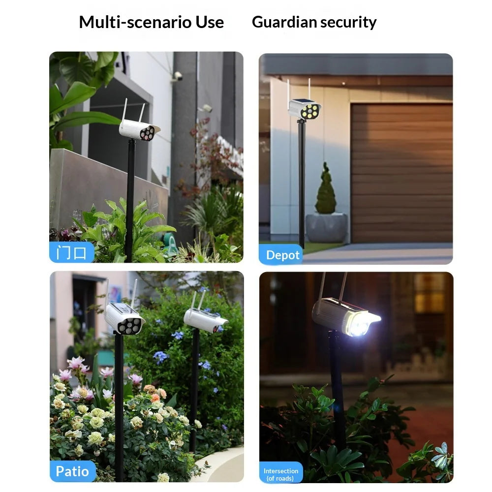 P45 Fake Security Camera Solar Powered Light Motion Sensor IP65 Waterproof Outdoor Garden LED Lamp - 5