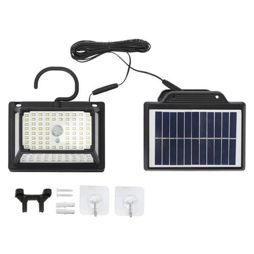 CCP087 190 LEDs Solar Powered Split Motion Sensor Light IP65 Waterproof Outdoor Garden Hanging Lamp - White Light - 1