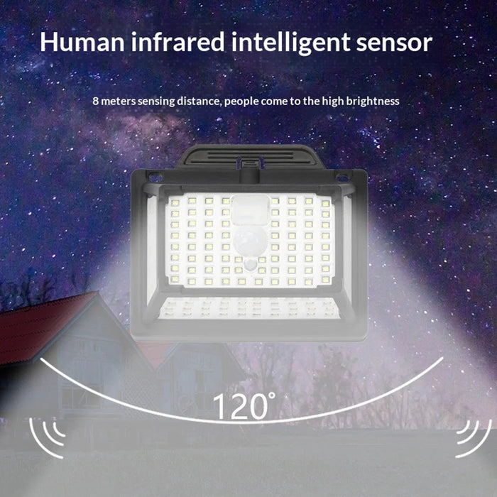 CCP087 190 LEDs Solar Powered Split Motion Sensor Light IP65 Waterproof Outdoor Garden Hanging Lamp - White Light - 3