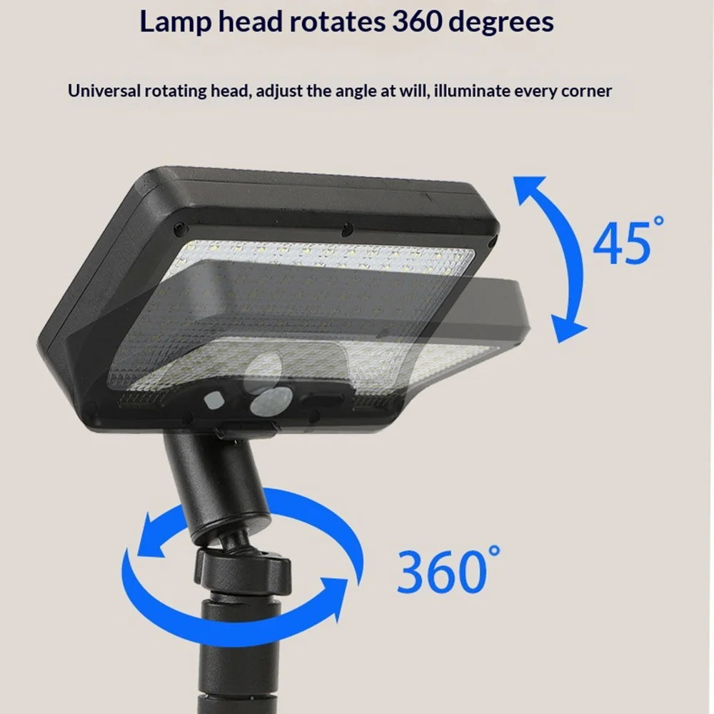 IP65 Waterproof Solar Outdoor Light PIR Motion Sensor LED Garden Light with Clamp for Yard - P14/Black - 6