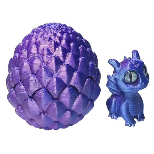 3D Printed Dragon Egg Toy Set Opening Hatching Eggs with Mini Dragons Individually Packaged PLA Storage Figurines for Desk Decoration - Purple - 1