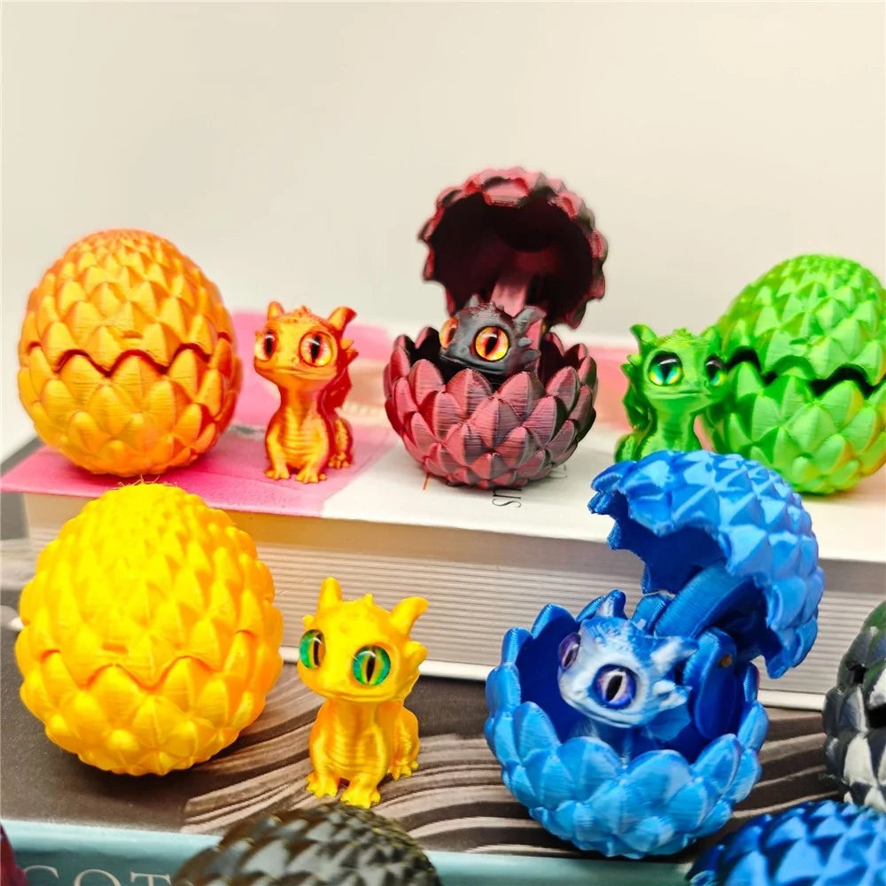 3D Printed Dragon Egg Toy Set Opening Hatching Eggs with Mini Dragons Individually Packaged PLA Storage Figurines for Desk Decoration - Purple - 2