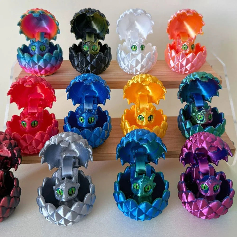 3D Printed Dragon Egg Toy Set Opening Hatching Eggs with Mini Dragons Individually Packaged PLA Storage Figurines for Desk Decoration - Purple - 4