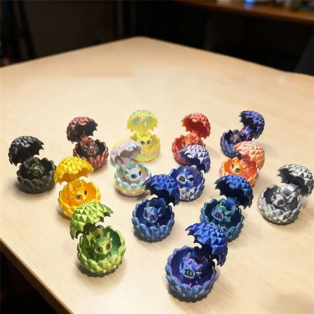 3D Printed Dragon Egg Toy Set Opening Hatching Eggs with Mini Dragons Individually Packaged PLA Storage Figurines for Desk Decoration - Purple - 6