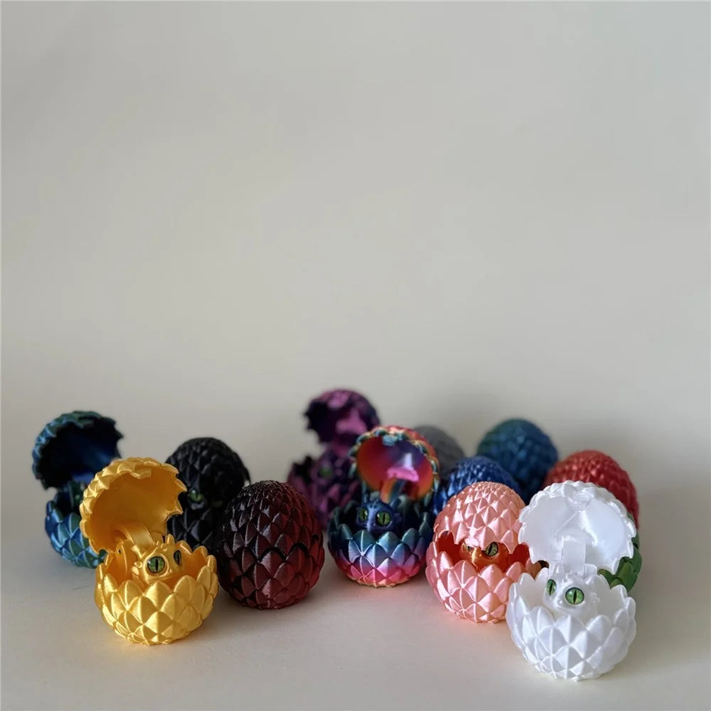 3D Printed Dragon Egg Toy Set Opening Hatching Eggs with Mini Dragons Individually Packaged PLA Storage Figurines for Desk Decoration - Purple - 7