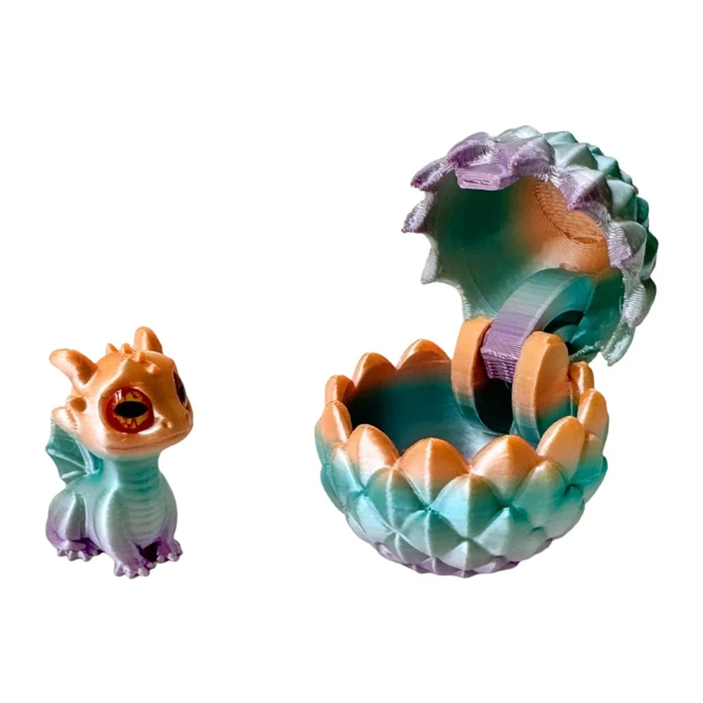 3D Printed Dragon Egg Baby Dragon Toy Set Individually Packaged PLA Desktop Figurine for Home Decor - Candy Orange - 1