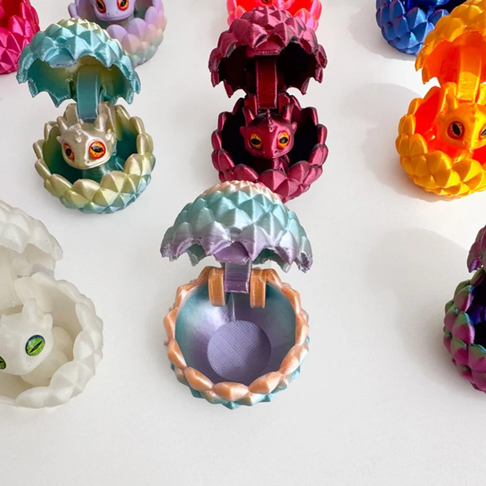 3D Printed Dragon Egg Baby Dragon Toy Set Individually Packaged PLA Desktop Figurine for Home Decor - Candy Orange - 4